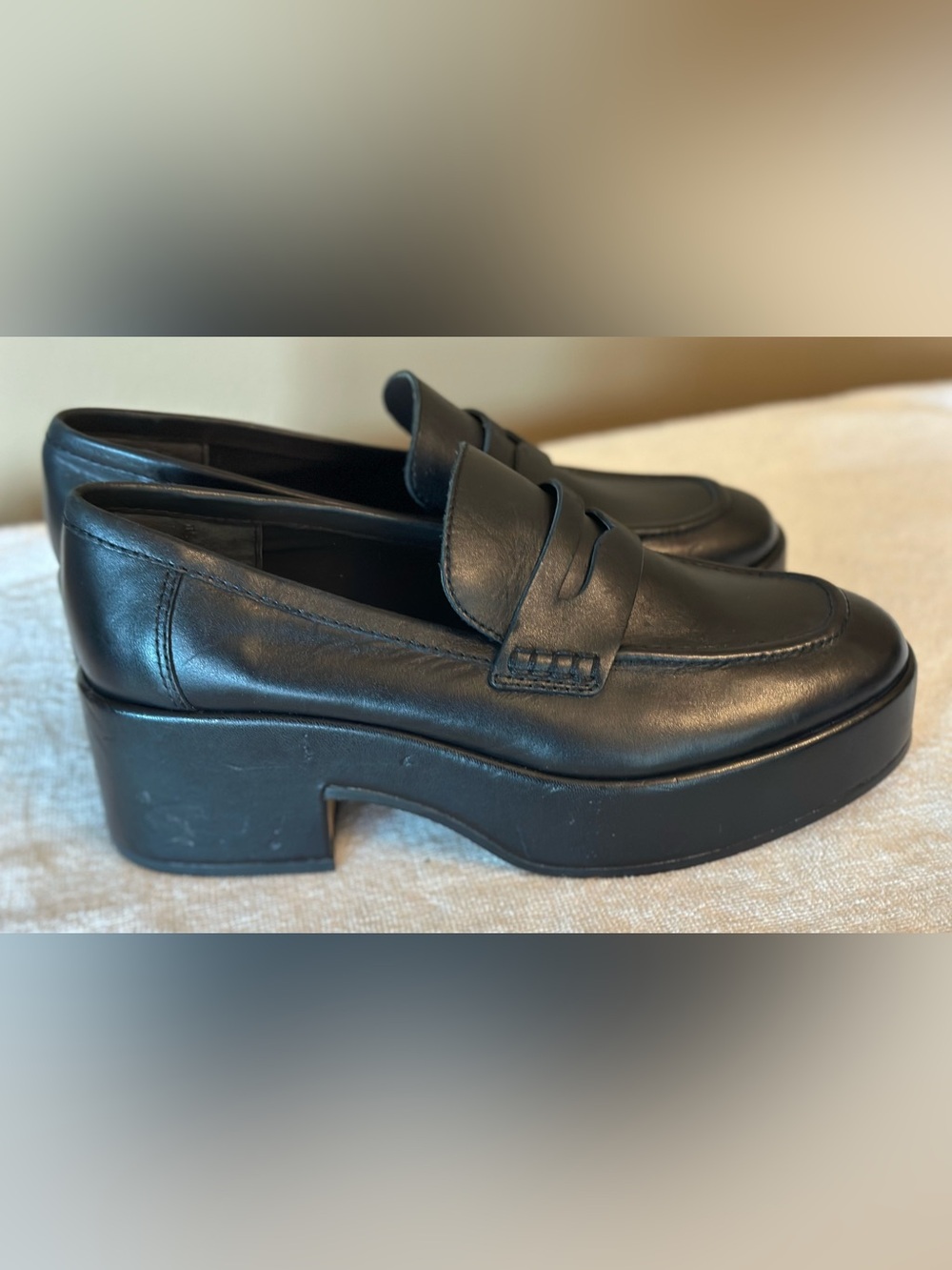 🖤 Dolce Vita Black Platform Loafers Women’s Size 7.5 Chunky Penny Loafer